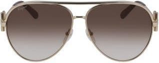 Ferragamo Salvatore Ferragamo 60mm Gradient Aviator Sunglasses in Gold/brown Gradient at Nordstrom Rack