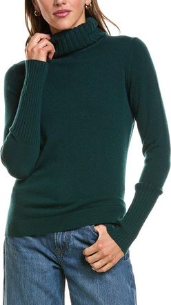Fort&eacute; Cashmere Chunky Trim Turtleneck 100% Cashmere Sweater