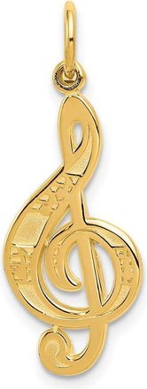 Diamond2Deal 14k Yellow Gold Treble Clef Charm Pendant