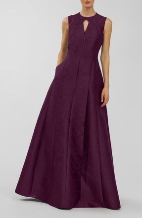 Kay Unger Gabriella Jacquard Gown in Mulberry at Nordstrom, Size 12