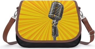 Generic Microphone Ray Background Fashion Womens Crossbody Bags Novelty Handbag Shoulder Bag Purse
