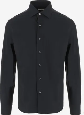 Alessandro Gherardi Mens Stretch Jersey Shirt Black Nylon Elastane