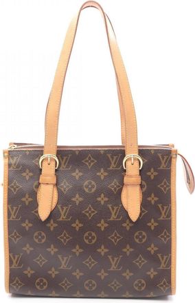 Louis Vuitton Brown Coated Canvas Leather Tote Bag (Pre-Owned)