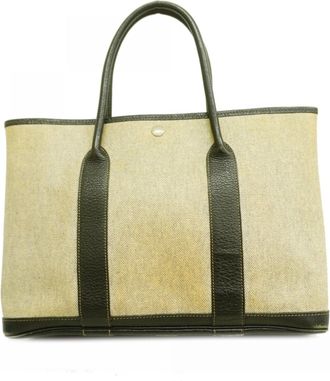 Herm&egrave;s Black Toile H Tote Bag (Pre-Owned)