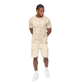 Crosshatch Bardon Camo-cargoshorts voor heren (Neutraal Camo)