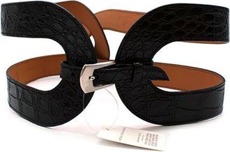 Maison Vaincourt Black crocodile waspie belt 75