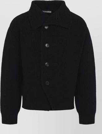 Dries Van Noten wool ribbed asymmetric cardigan