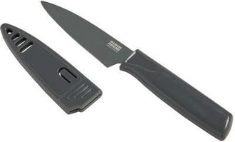 Kuhn Rikon Colori Non-Stick Straight Paring Knife with Safety Sheath, 4 inch in Gray at Nordstrom