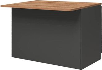 Dmora Isola da cucina Analiza, Armadio multiuso, Mobile per cucinotto, Tavolo ausiliario, 100% Made in Italy, 125x90h90 cm, Bianco lucido e Ardesia - Dmora