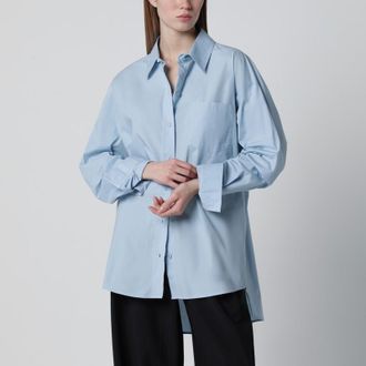 Frankie Shop Light blue Ornella asymmetric shirt