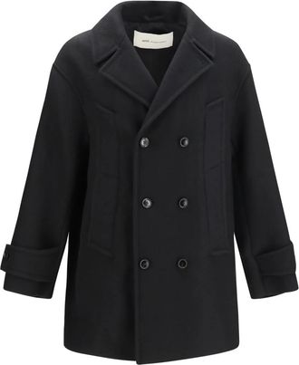 Ami Wol P-Coat - Heren - Mantels - Zwart - Maat: M Wol