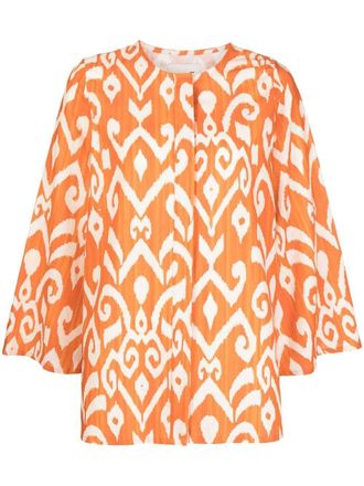 Bambah Blouse met geometrische print - Oranje