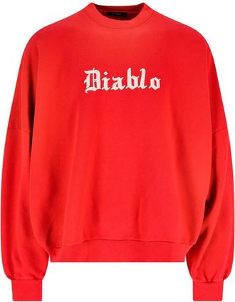 Willy Chavarria diablo Hooligan Crew Neck Sweatshirt