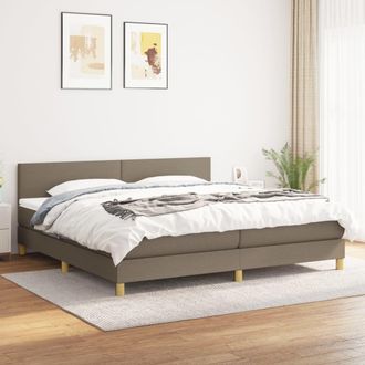 vidaXL Vidaxl - Cama Box Spring Con Colch&oacute;n Tela Gris Taupe 200x200 Cm