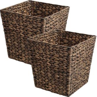 Happimess Handwoven Water Hyacinth 4.8-Gallon Tapered Square Wicker Watebasket in Brown at Nordstrom