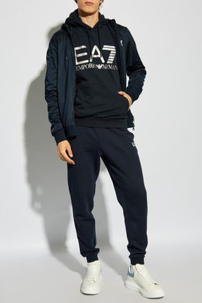 Emporio Armani Sweatpants With Logo, Mens, Navy Blue