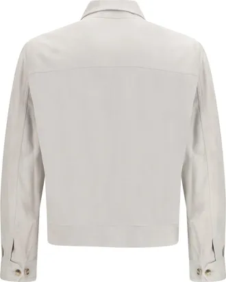 Brunello Cucinelli Mens Suede Jacket Corda+rubino Leather