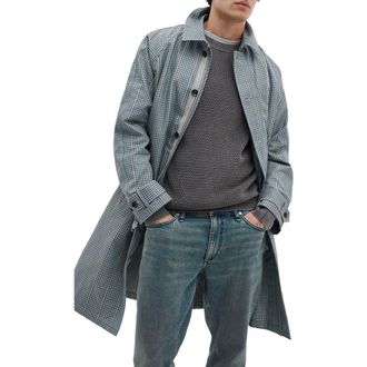 Rag & Bone Devin Water Resistant Check Trench Coat in Patak at Nordstrom, Size Medium