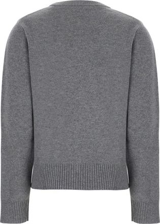 Ganni Graphic-Knit Wool Sweater - Gray