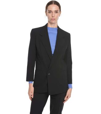 Bottega Veneta Black Solid Notched Lapel Blazer