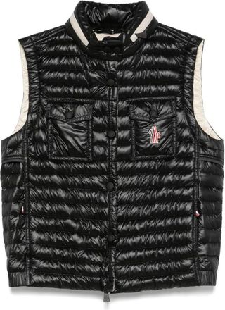 Moncler Jassen, Dames, Zwart, S, Leer, Gumiane Down Gilet