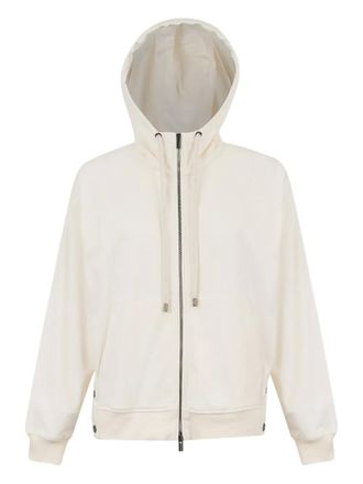 PESERICO zipped hoodie - women - Cotton/Modal - 42 - Neutrals