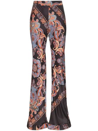 Chlo&eacute; Broek met Perzische print - Zwart