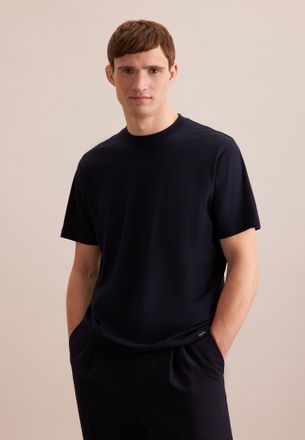 Seidensticker T-Shirt SEIDENSTICKER, Herren, Gr. XXL, blau (navy), 100% Baumwolle, unifarben, regular fit, Rundhals, Shirts T-Shirt, 1/2 Rundhals