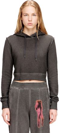 Diesel Hoodie with rhinestone detailing on the back - Sweaters - Woman - Grey