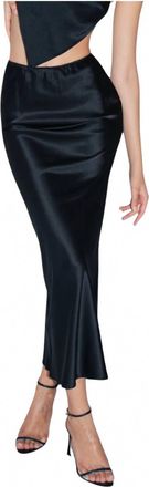 Mother of All Alex Silk Midi Skirt In Black