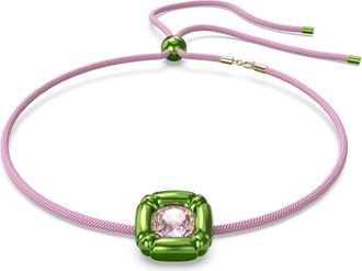 Swarovski Groene Ketting met Kussen Geslepen Steen - Dames - Kettingen - Veelkleurig - ONE Size - Accessoires