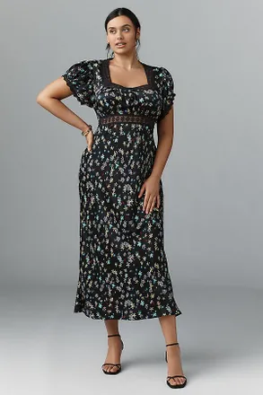 Conditions Apply Adeon Short-Sleeve Slip Midi Dress