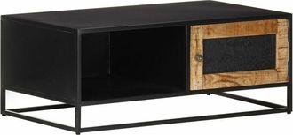 vidaXL Mesa de centro madera de mango rugosa 90x50x35 cm vidaXL