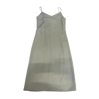 Calvin Klein Maxi Dresses, female, Gray, Size: XS Casual Twill Sleeveless Shift Dress