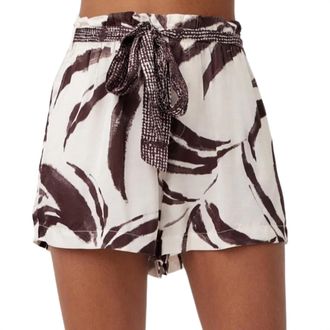 Bella Dahl Womens Ruffle Waist Short In Moroccan Palm Print