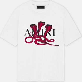 Amiri Mens White and Red Snake T-Shirt