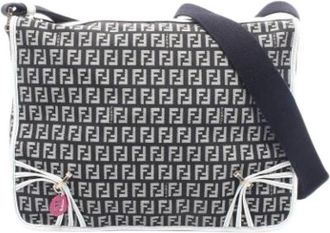 Fendi Pre-owned Vintage Canvas Schoudertas - Dames - Vintage Schoudertas - Zwart - ONE Size - Leer - Vintage