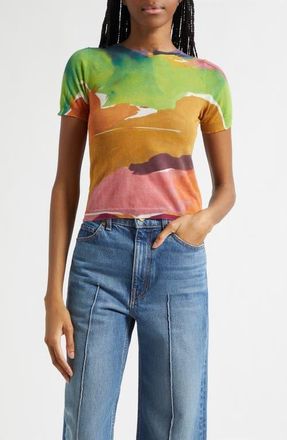 Ulla Johnson Sana Cotton Blend T-Shirt in Nature Abhors A Vacuum at Nordstrom, Size X-Large