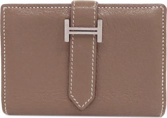 Hermès Etoupe Gray Chevre Leather Coin Purse/Coin Case (Pre-Owned)