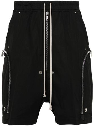 Rick Owens Bauhaus drop-crotch shorts - men - Calf Leather/Spandex/Elastane/Organic Cotton - 46 - Black