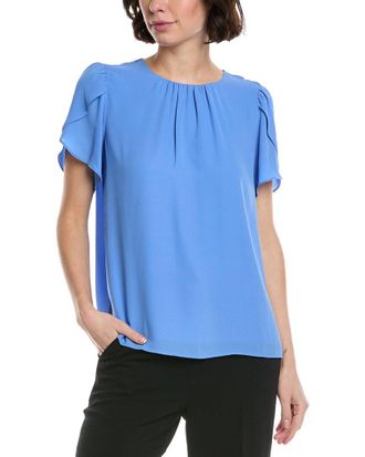 CeCe by Cynthia Steffe Cece Tulip Sleeve Shirred Neck Top