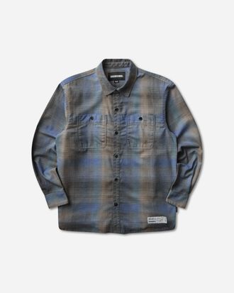 Neighborhood Men s Hombre Check Longsleeve Shirt Purple