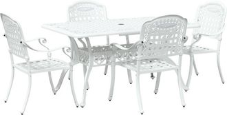 vidaXL Garden Dining Set 5 pcs White Aluminium vidaXL