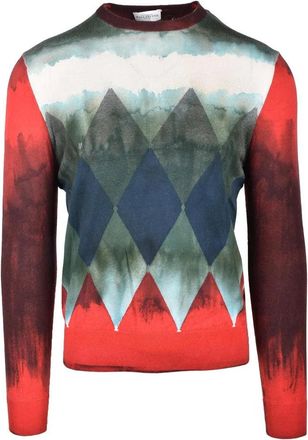 Ballantyne Argyle Patterned Knit Sweater