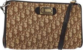 Dior Pre-owned Cross Body Bags, female, Brown, Size: ONE SIZE Pre-owned Trotter Canvas Shoulder Bag
