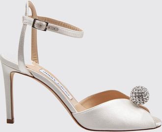 Jimmy Choo London Sandali Sacora in raso con cristalli e tacco alto a stiletto