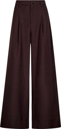 Co'Couture Luna CC Pleat Pant - Trousers - Mujer - Marr&oacute;n - L