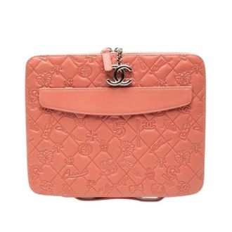 Chanel Pre-owned Embossed Leather Clutch - Dames - Pre-owned - Roze - Maat: ONE Size Leer