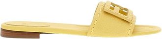 Fendi Baguette Slide - Dames - Sandalen - Geel - 40 EU - Leer - Schoenen