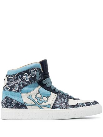 Philipp Plein Sneakers alte con stampa paisley - Blu